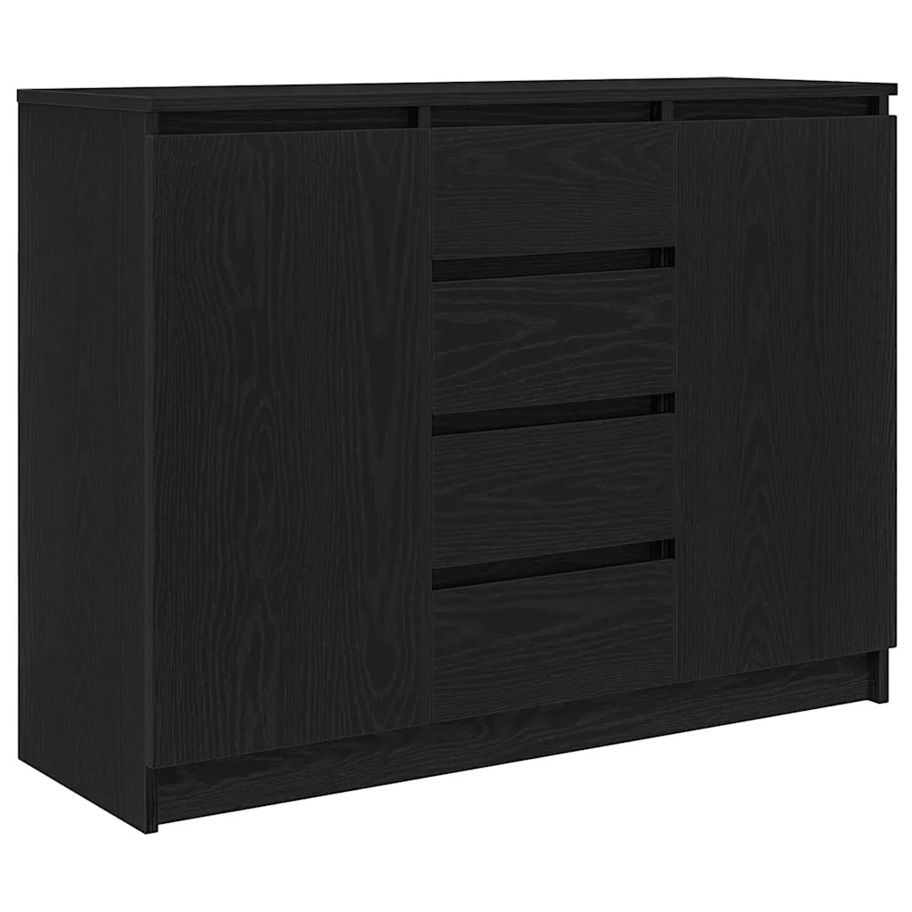Credenza con Cassetti Rovere Nero 100,5x35x76 cm Truciolato 3328445