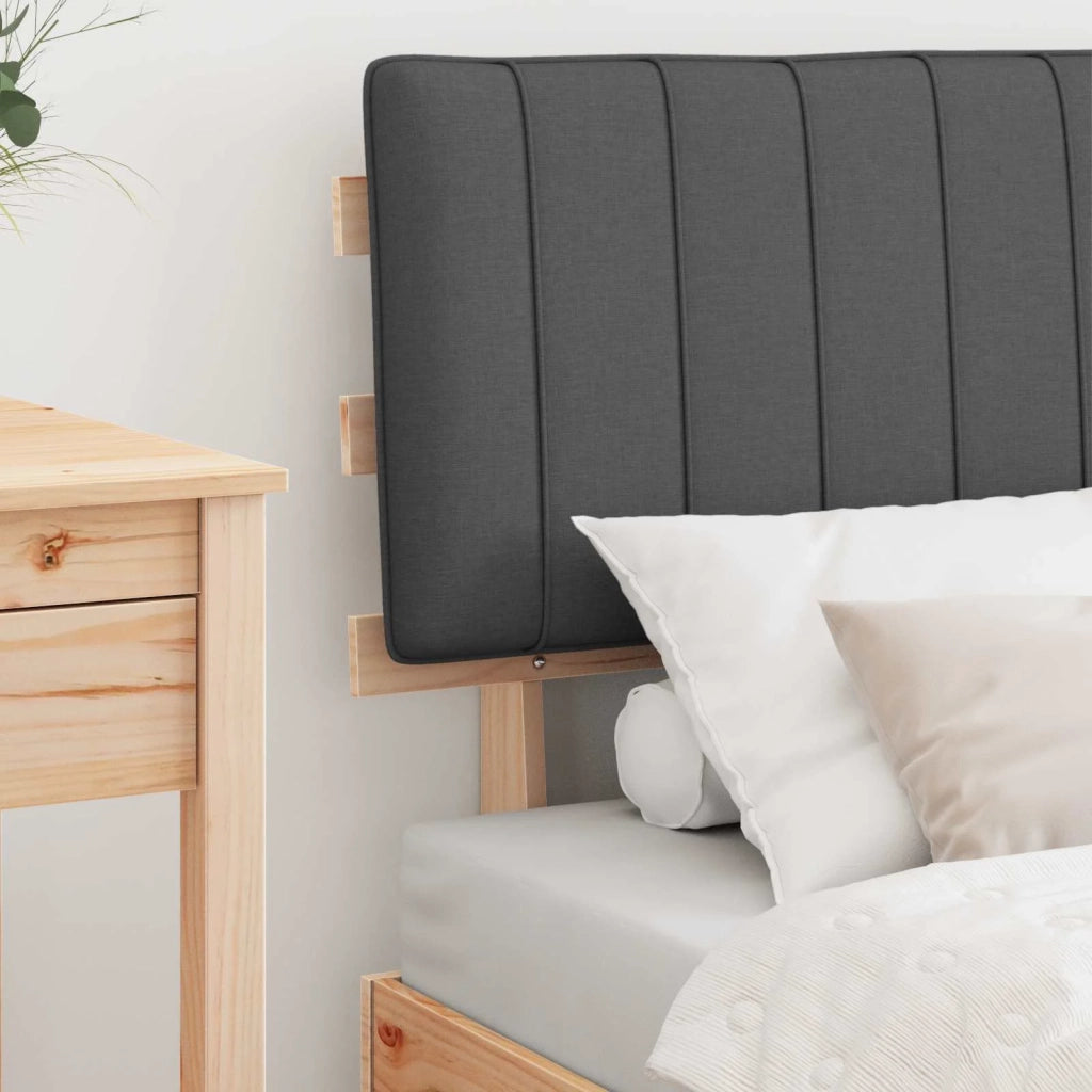 Letto con Testiera Rivestita Grigio scuro 75 x 190 cm