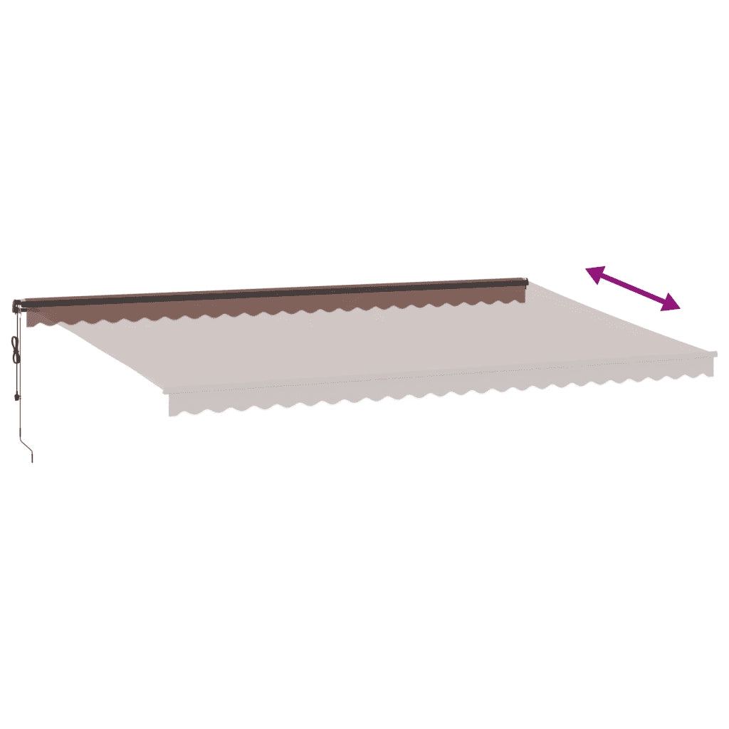 Tenda da Sole Retrattile Automatica con LED Marrone 600x350 cm 3215418