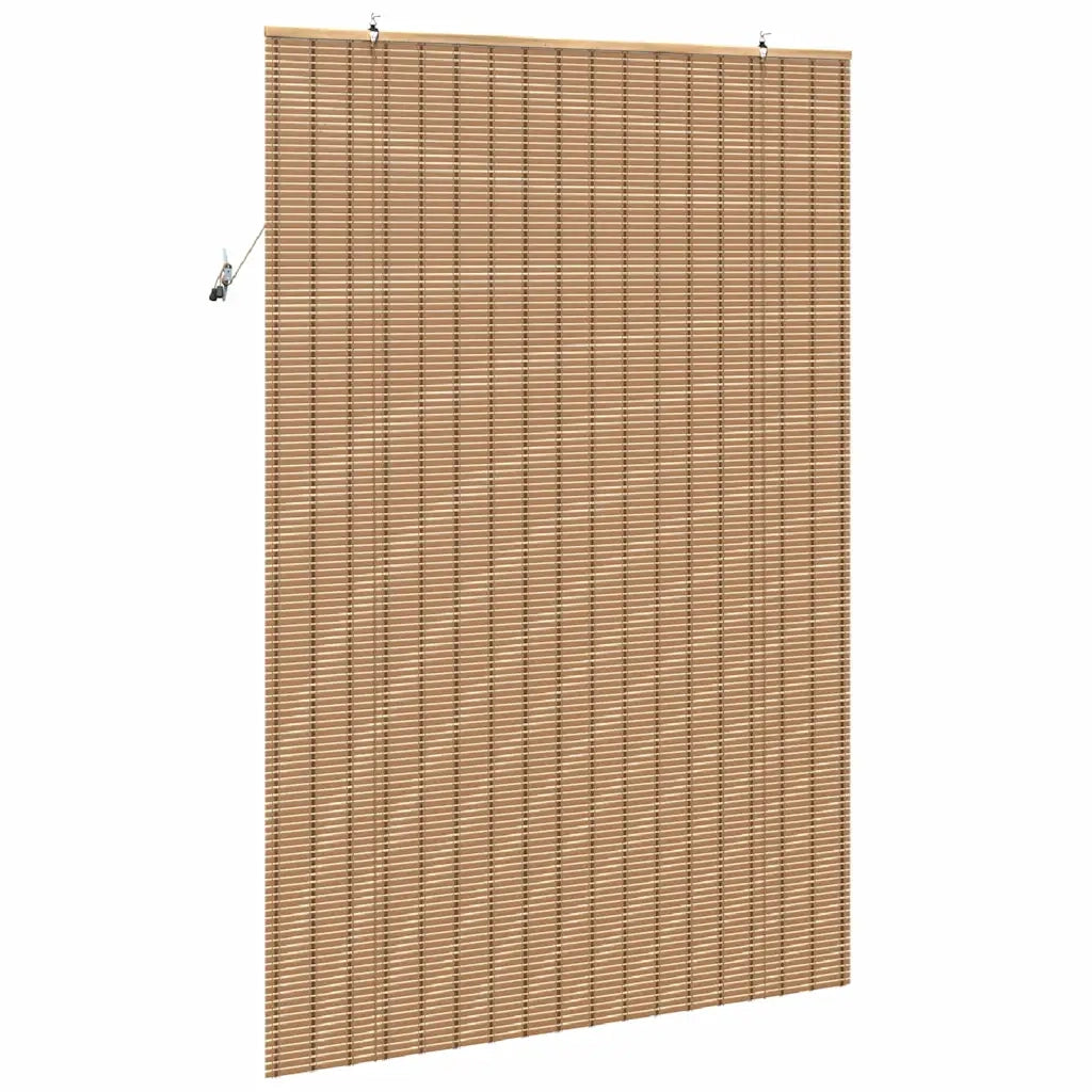 vidaXL Tenda a rullo con tende Marrone Chiaro 150 x 220 cm Bambù