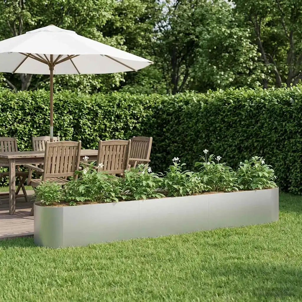 Letto rialzato da giardino Acciaio zincato 280 x 40 x 40 cm 8011703
