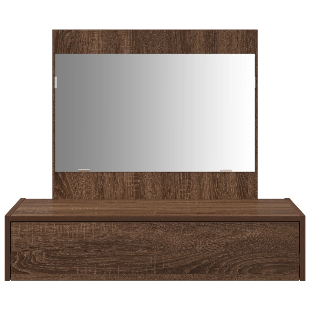 Tavolo da toeletta appendibile in rovere marrone 83x40x70 cm