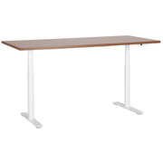 Scrivania regolabile elettricamente legno scuro e bianco 180 x 80 cm Struttura in acciaio verniciato a polvere