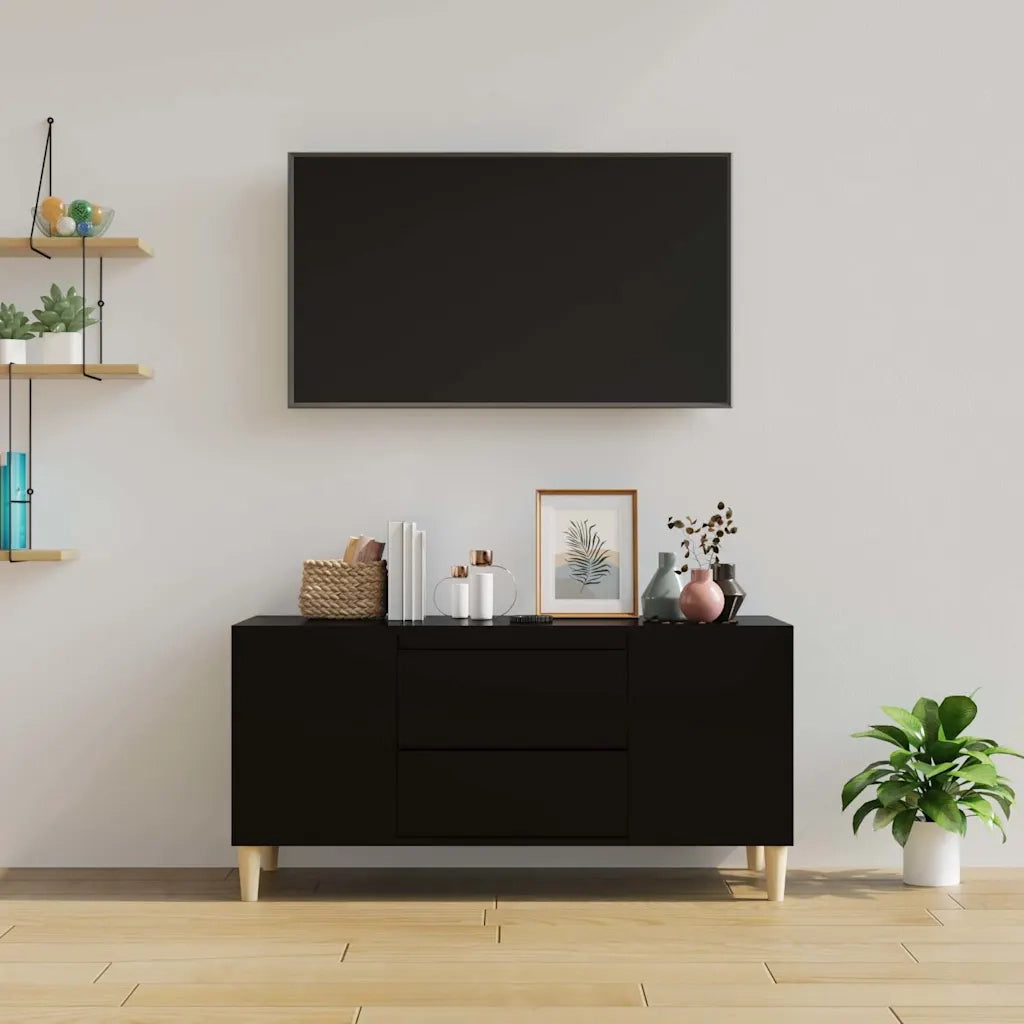 Mobile Porta TV-Mobile per TV-Credenza TV Nero 102x44,5x50 cm in Legno Multistrato 423849