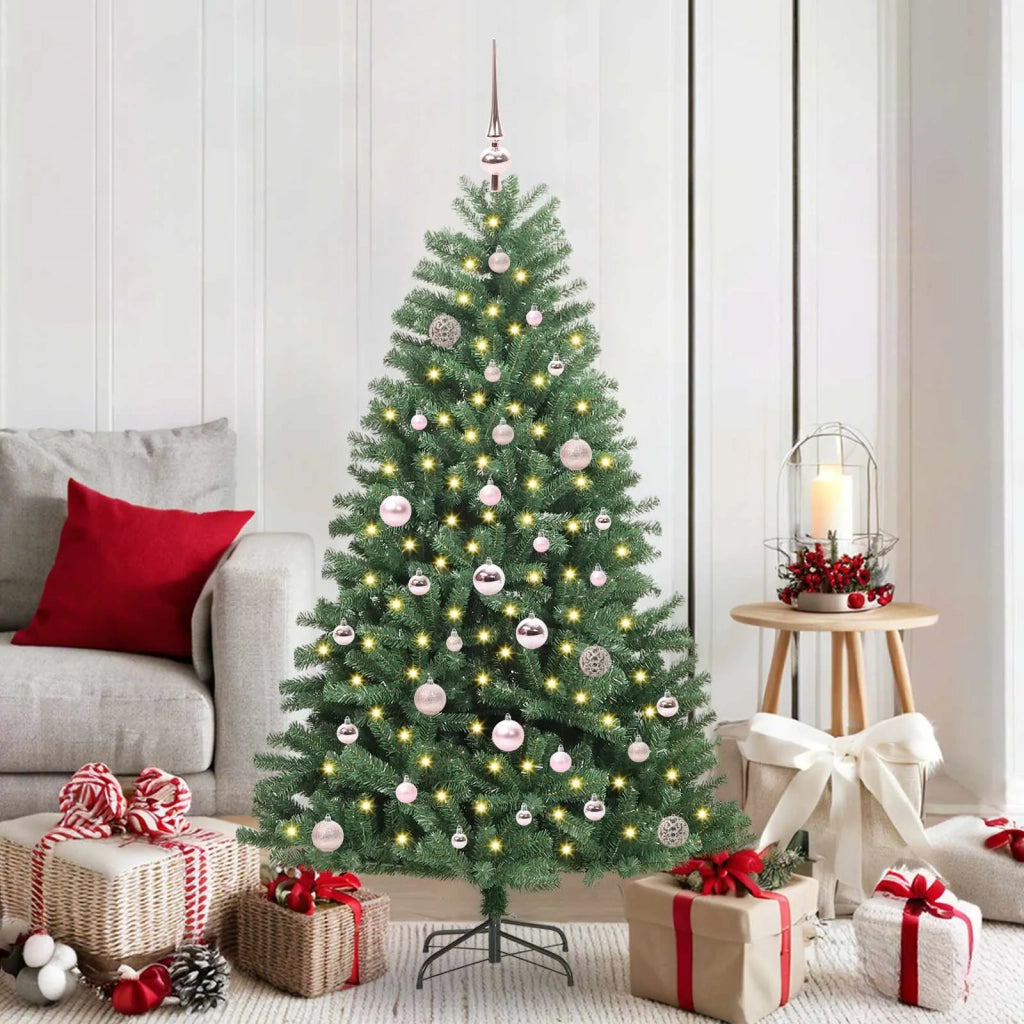 Albero di Natale Artificiale con Rami Pieghevoli Verde 150 cm 3395480