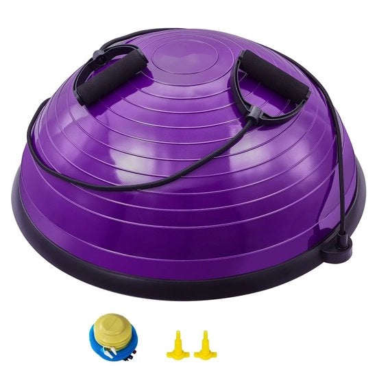 Balanciere per equilibrio - Trainer di stabilità - Diametro 58 cm - Capacità di carico 300 kg - Incluso cinghie di resistenza e pompa a pedali - Piattaforma antiscivolo - Per fitness a casa