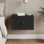 Mobiletto da notte a muro con cassetto Nero 33 x 34,5 x 20 cm 897917