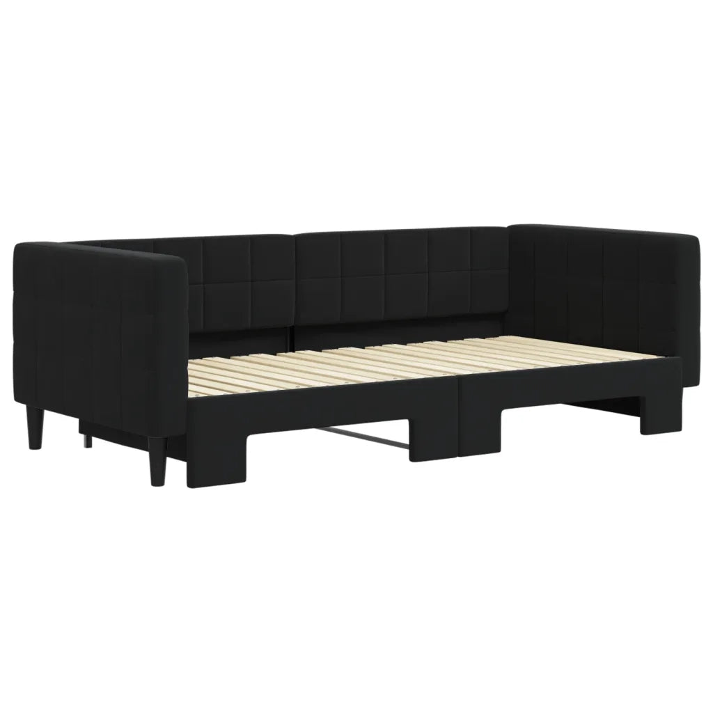 Divano Letto con Letto Estraibile-Sofa Letto-Daybed Nero 90x190 cm in Velluto 484541