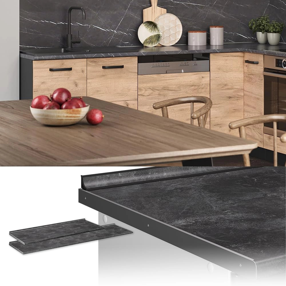 Top cucina R-Line, Antracite, 160 cm, adatto per il montaggio su mobili base e piani di lavoro