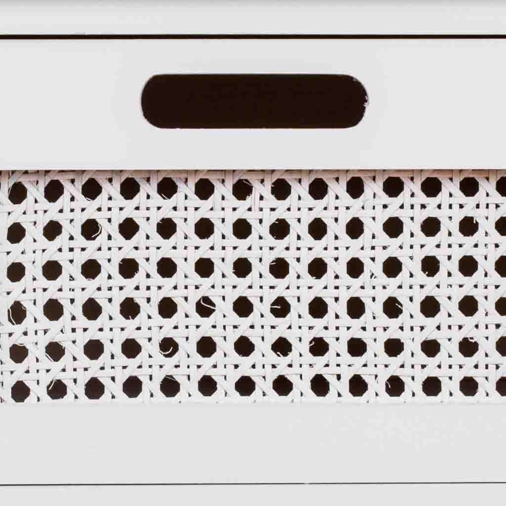 Credenza in legno e rete bianca 86x33x78,5h