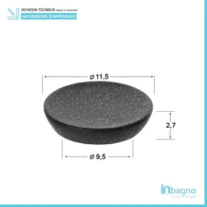Portasapone da appoggio in ceramica nero con effetto glitter