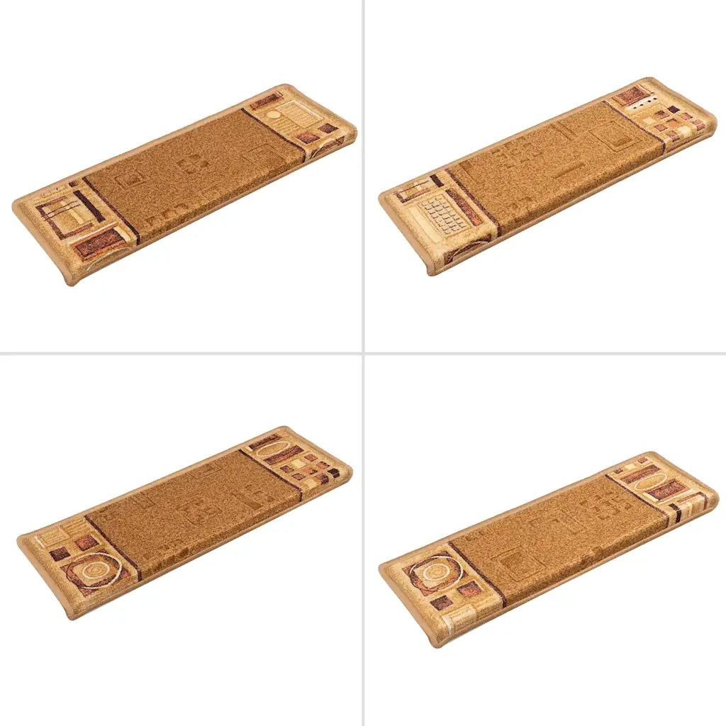 vidaXL Tappetini per Scale Autoadesivi 10 pz 65x21x4 cm Beige