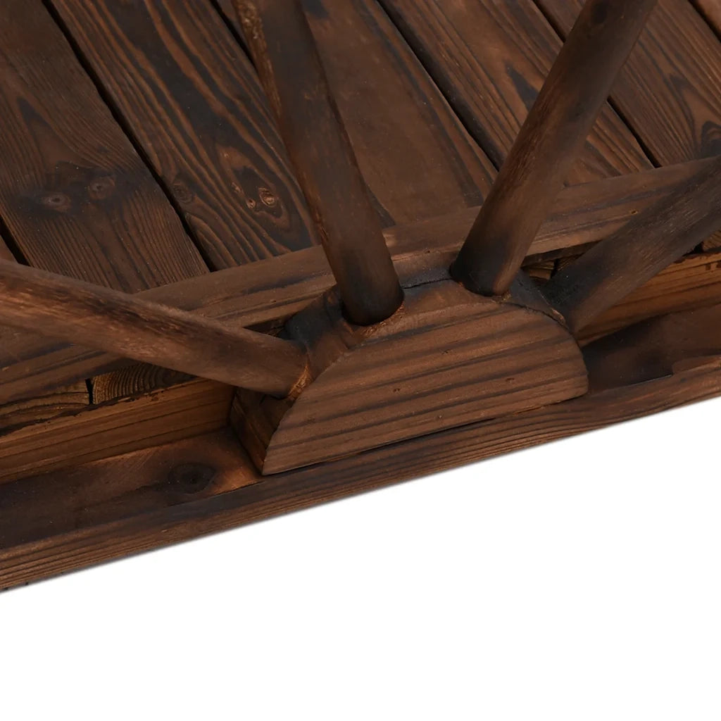 Ponte Giardino con Mezza Ruota 99x50x38 cm Legno Massello Abete 363338