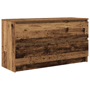 Mobile porta TV moderno con vano contenitore per soggiorno o camera da letto 100 x 35 x 54 cm legno composito con finitura effetto legno anticato 02_0051759