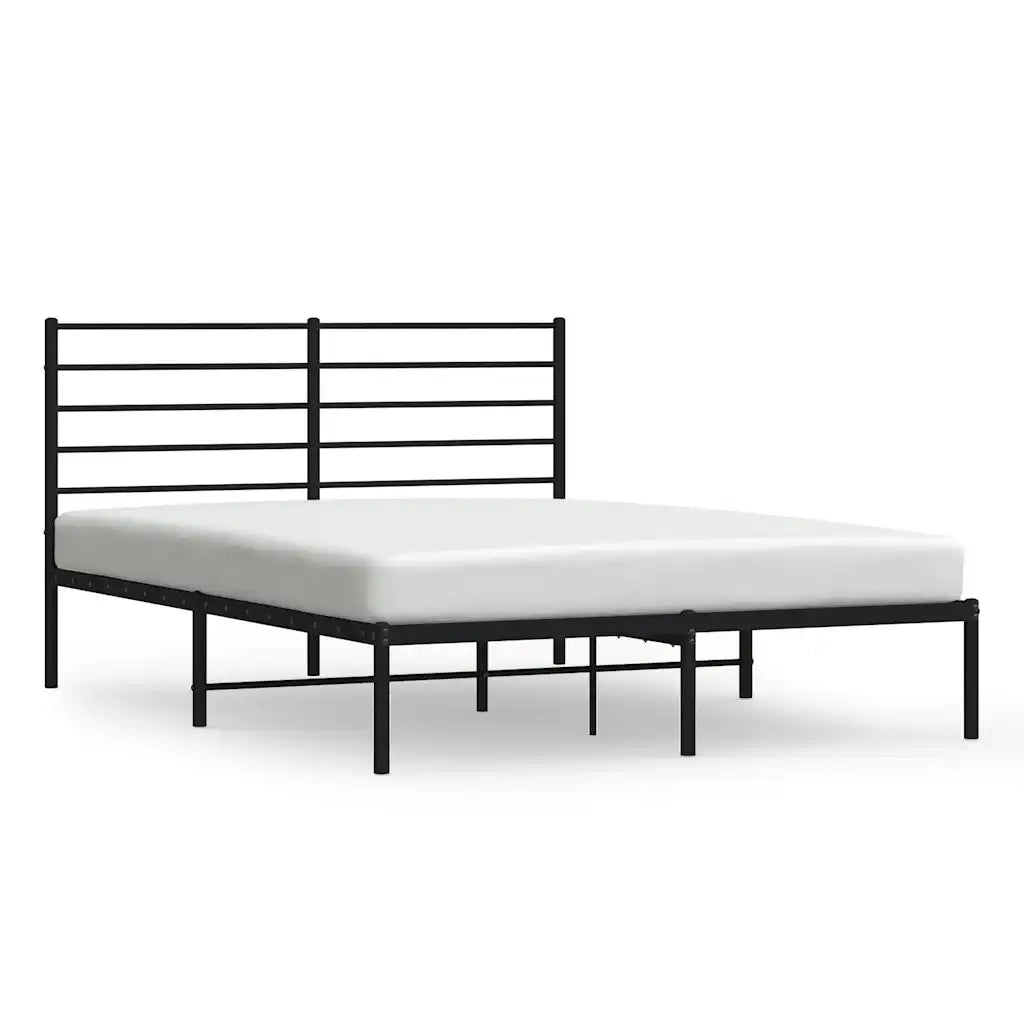 Giroletto con Testiera-Struttura Letto con testiera in Metallo Nero 120x190 cm 529927