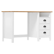 Scrivania Hill postazione computer scrivania per computer unità studio con 3 cassetti 120 x 50 x 74 cm pino bianco massiccio 02_0023858