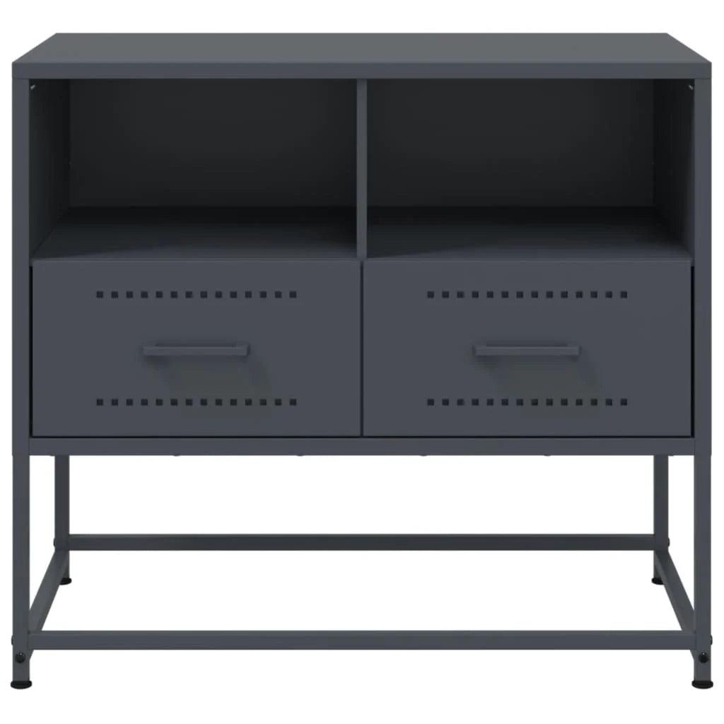 Mobile TV multimediale mensola TV credenza TV sala da pranzo soggiorno camera da letto 68 x 39 x 60,5 cm acciaio antracite 02_0026404