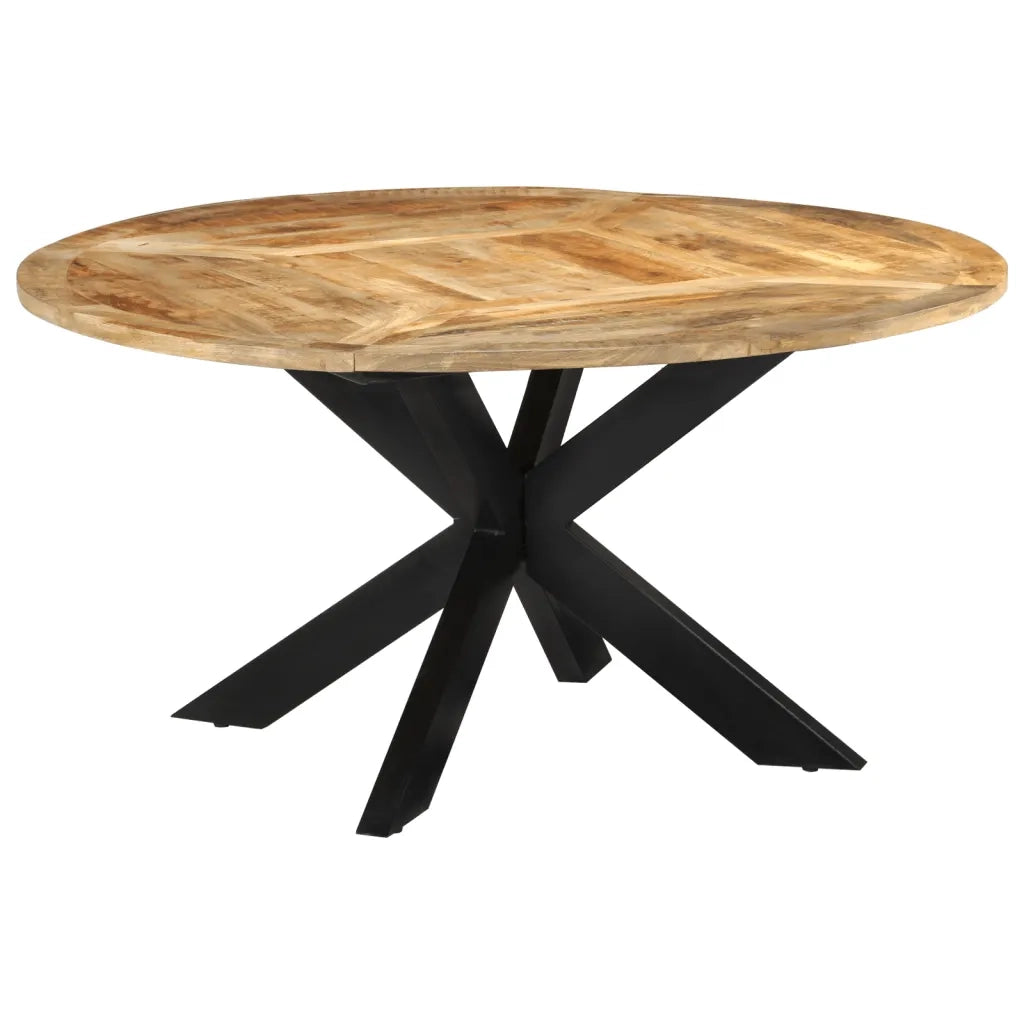 Tavolo da Pranzo Ã˜150x76 cm in Legno Grezzo Massello di Mango