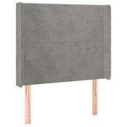 Testiera | Testata ad Orecchio Grigio Chiaro 93x16x118/128 cm in Velluto