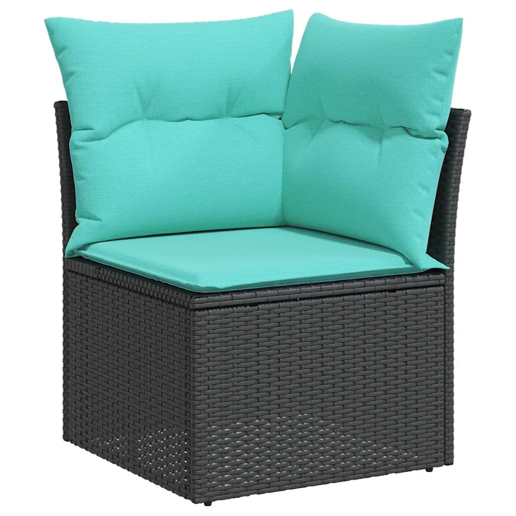 Set Divano da Giardino 8 pz Nero Poly Rattan 3358671