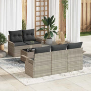 Set di divani con cuscino 6 pcs Grigio chiaro polyrattan 3345242