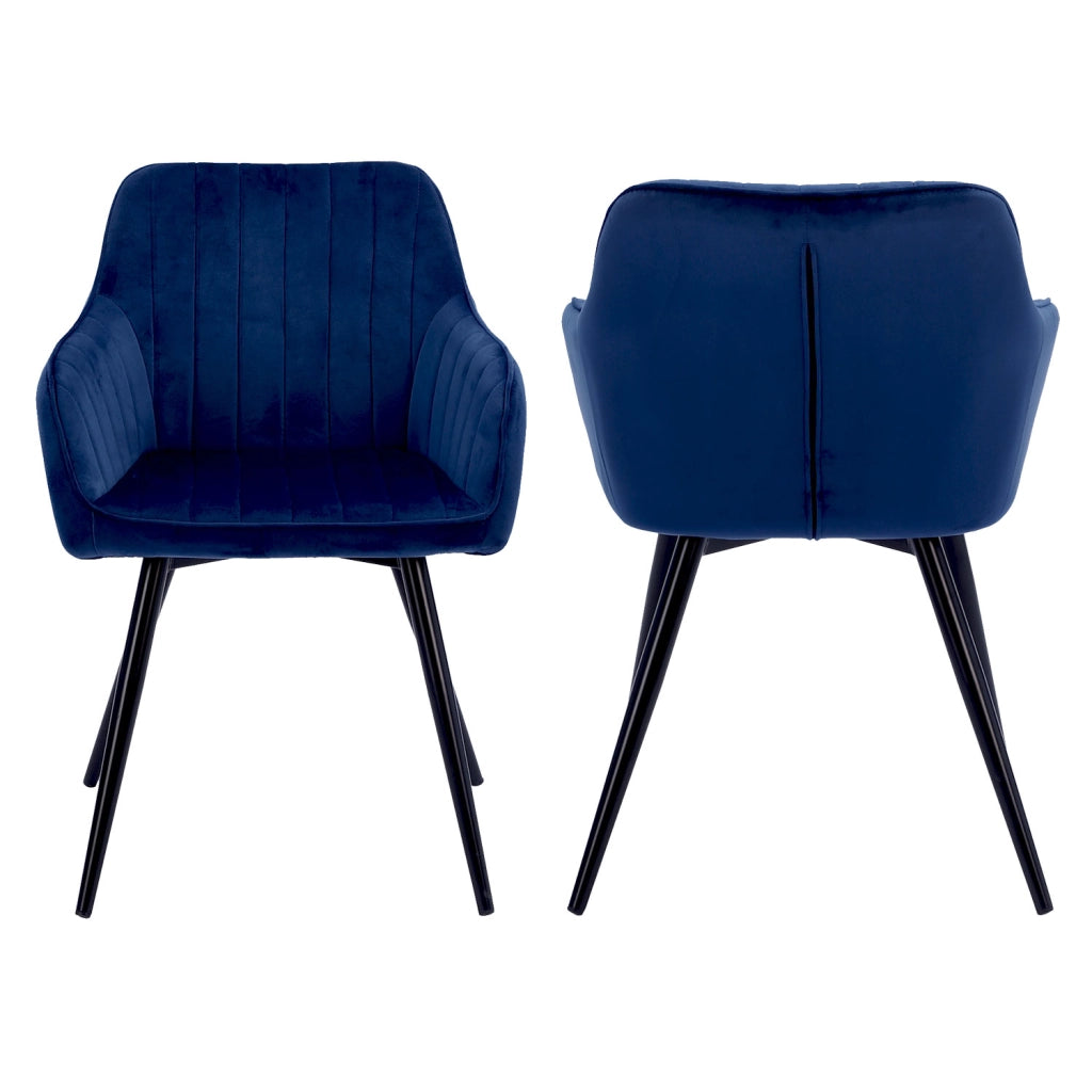 Sedia BERTILLE in velluto blu