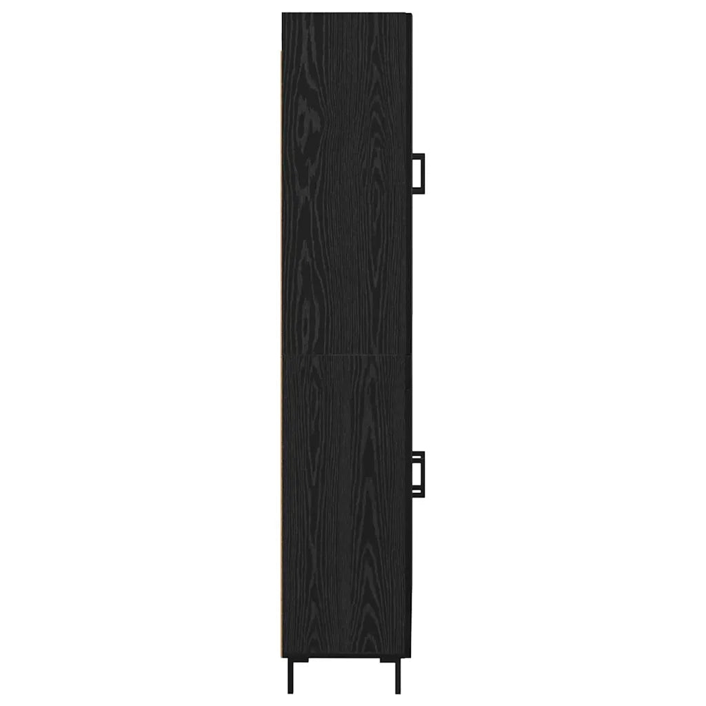 Credenza-Buffet-Armadio da cucina Rovere Nero 69,5 x 34 x 180 cm Legno multistrato 728337