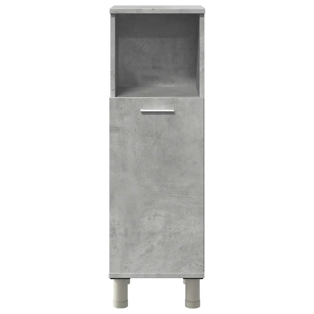 Mobiletto da bagno moderno con ampio spazio contenitivo 30 x 30 x 95 cm realizzato in legno composito color grigio cemento 02_0050769