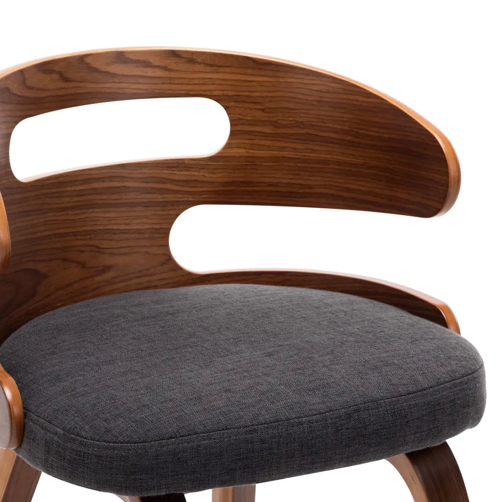 Sedie da Pranzo 2 pz | Sedie da cucina Legno Curvato e Tessuto Grigio Scuro