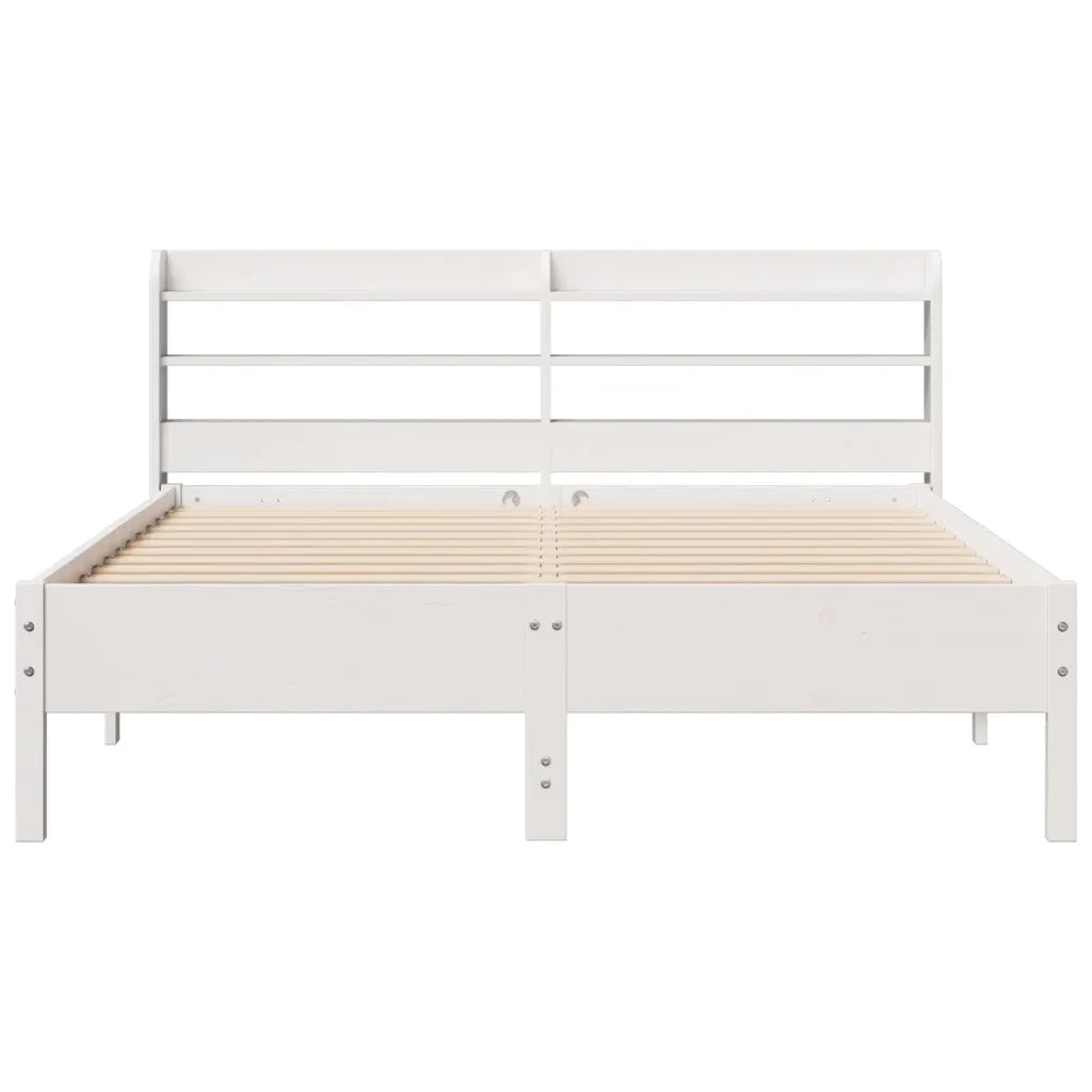 Letto senza Materasso Bianco 140x190 cm Legno Massello di Pino 3306901