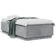 Letto singolo | Letto per adulti | Giroletto Grigio Cemento 75x190 cm in Legno Multistrato