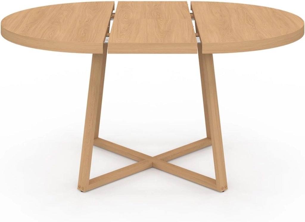 SELMA tavolo da pranzo rotondo allungabile 4-8 persone effetto legno faggio 110-150 cm
