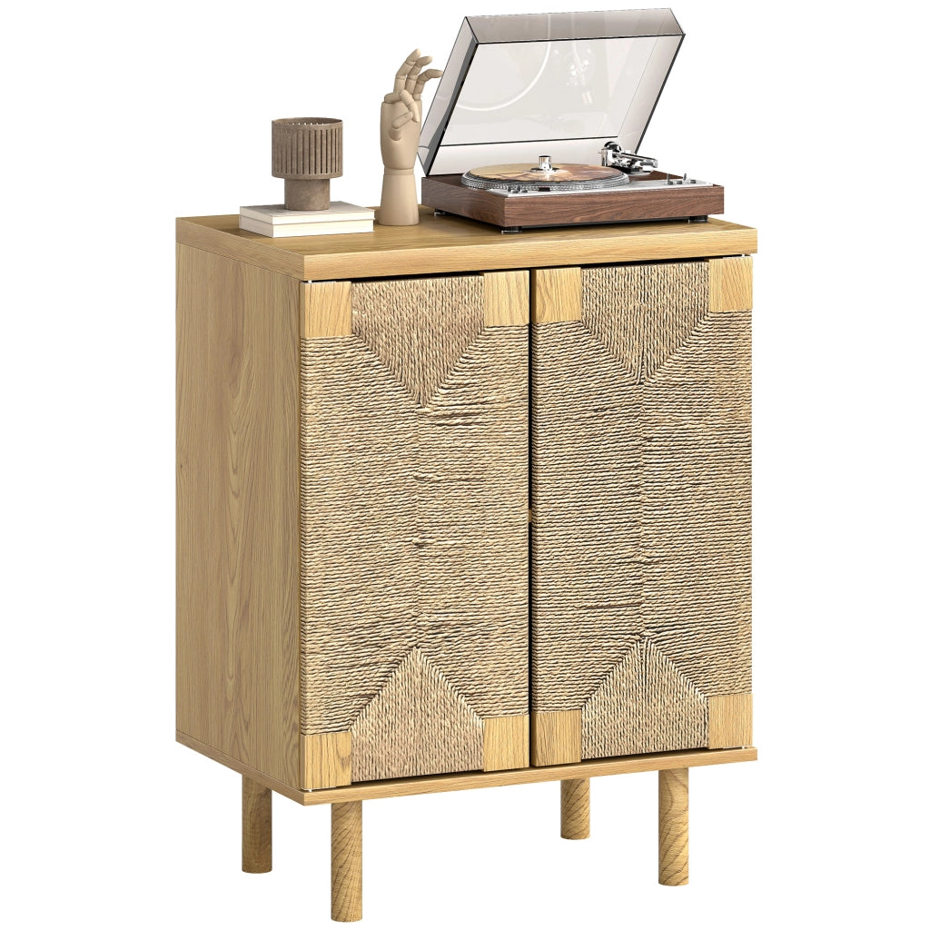 Credenza con ante scorrevoli in rovere ¨C Zephmum ¨C 60x40x78 cm