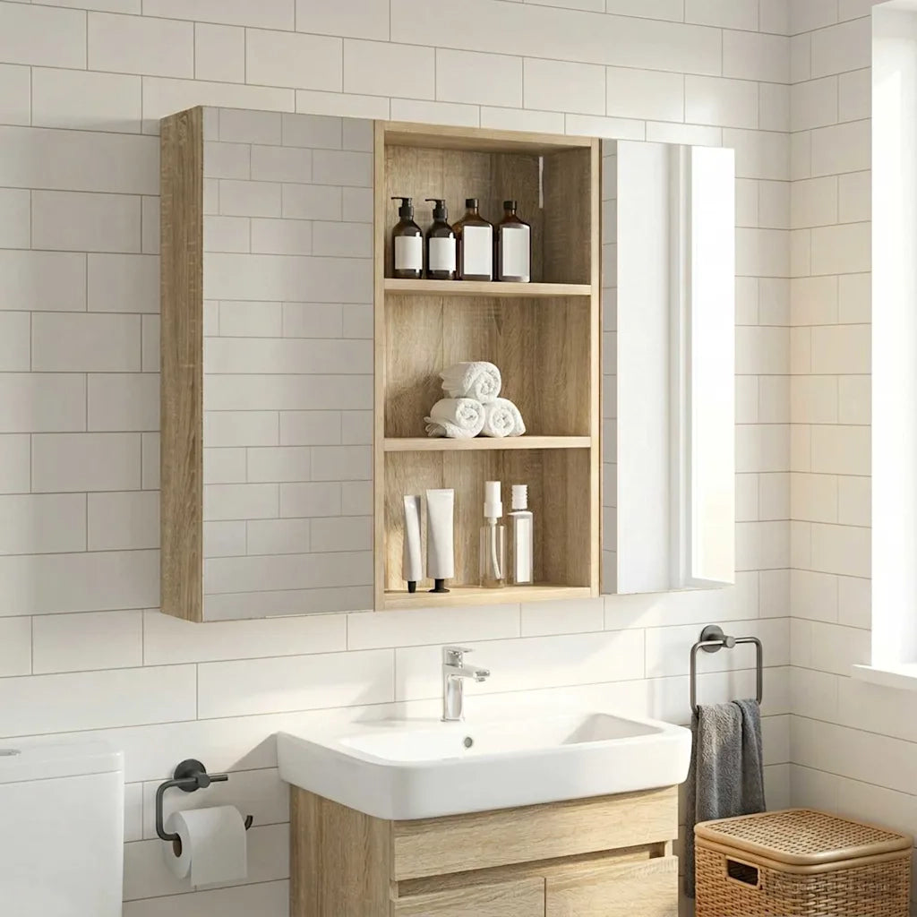 Armadio da bagno a muro Rovere Sonoma 40 x 14 x 70 cm 889361