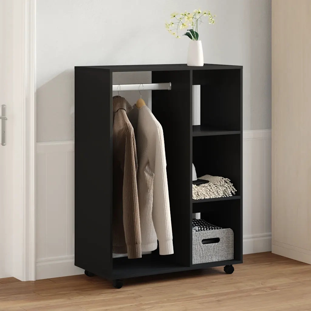 Armadio Nero 80x40x110 cm in Legno Multistrato 808514