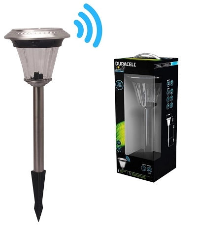 DURACELL LAMPADA SOLARE LED SENSE 9/90lmINOX