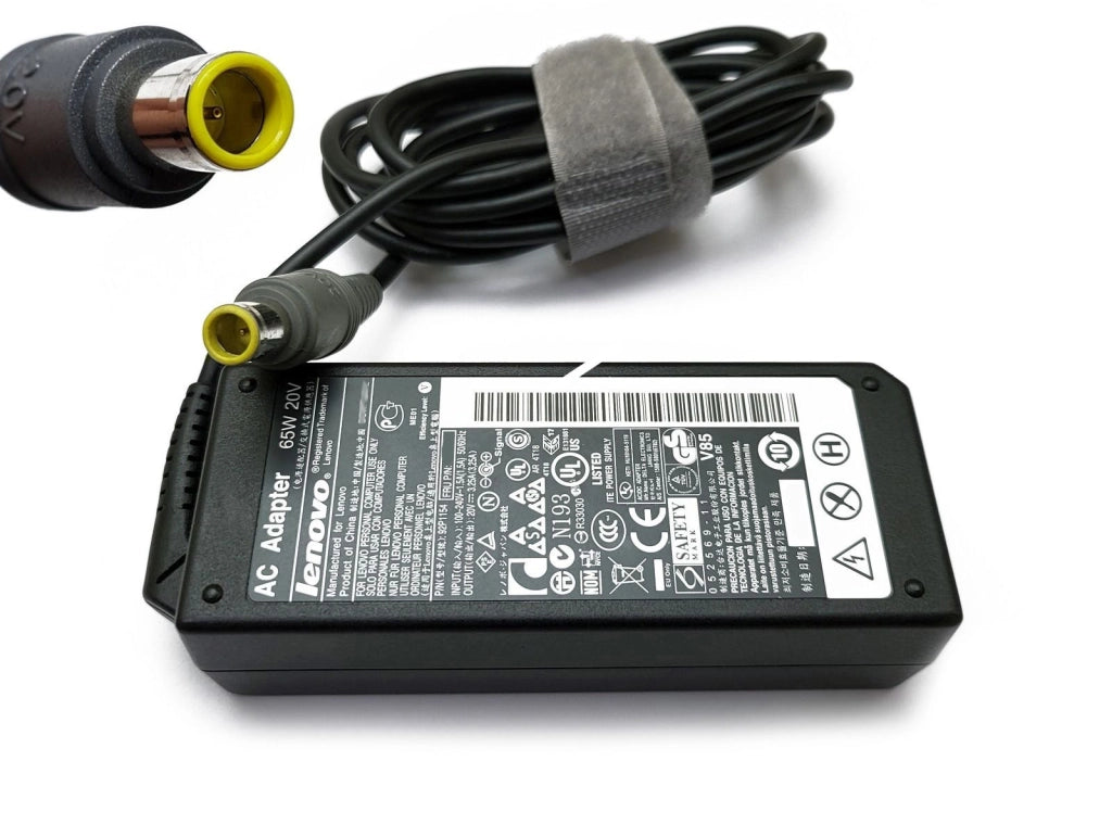 Adattatore di Alimentazione Originale LENOVO 20V 3.25A 65W Spinotto Giallo 7.9mm x 5.5mm USATO