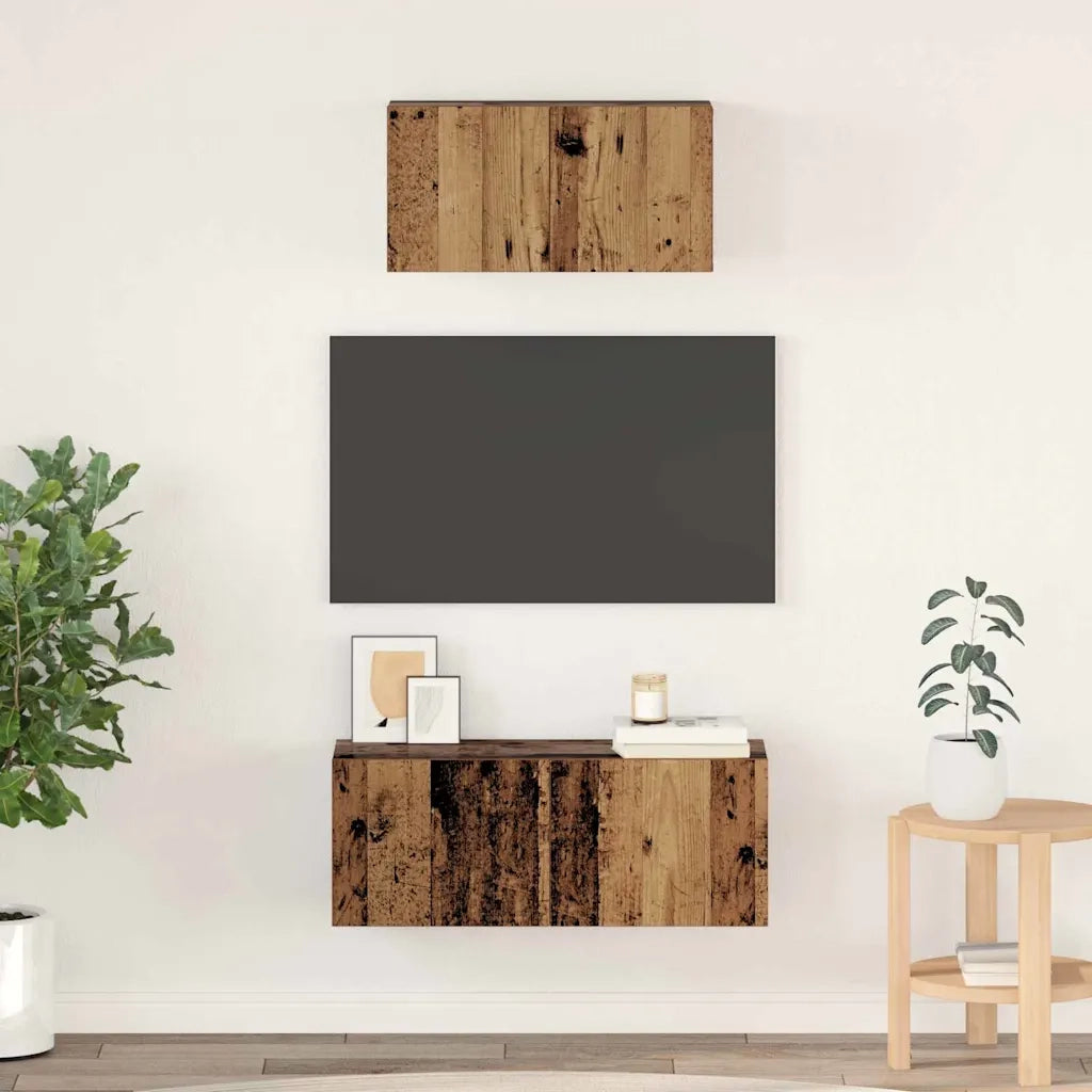 vidaXL Set mobile TV 2 pcs Legno vecchio 80 x 30 x 30 cm