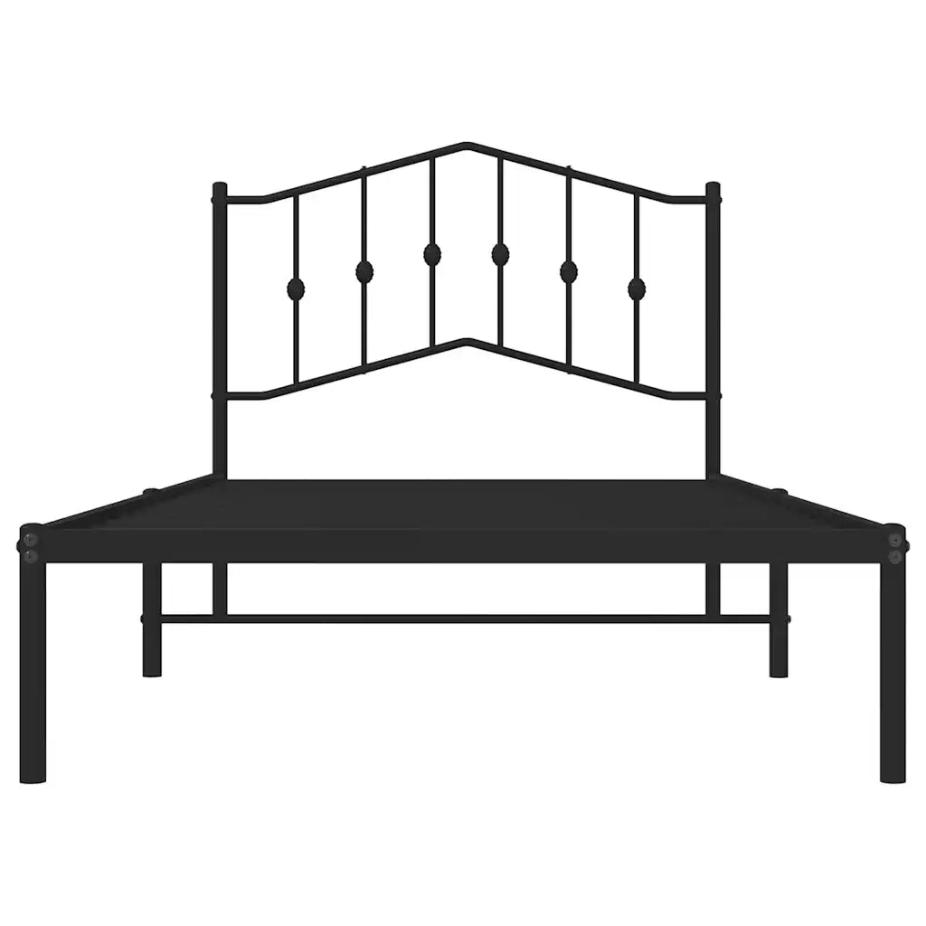 Giroletto con Testiera in Metallo Nero 100x190 cm 373783