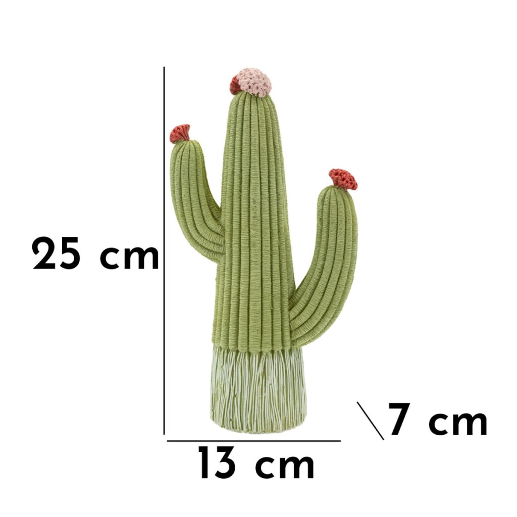 Scultura Cactus 1, Multicolore, Poliresina, 13x7x25 cm