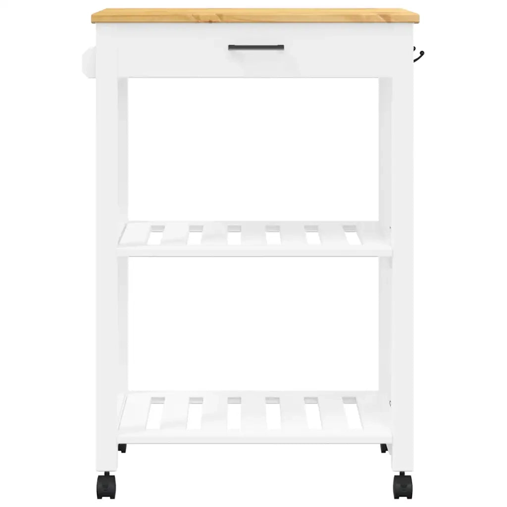 Carrello da Cucina-Scaffale per Cucina MONZA 60x40x88,5 cm in Legno Massello di Pino 492437