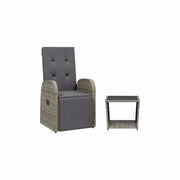 Set da Pranzo da Giardino 2 pz | Set Salotto da Giardino con Cuscini in Polyrattan Grigio