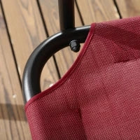 Dondolo da Giardino 3 Posti in Acciaio con Tetto Parasole in Poliestere, 172x110x153 cm, Rosso e Nero