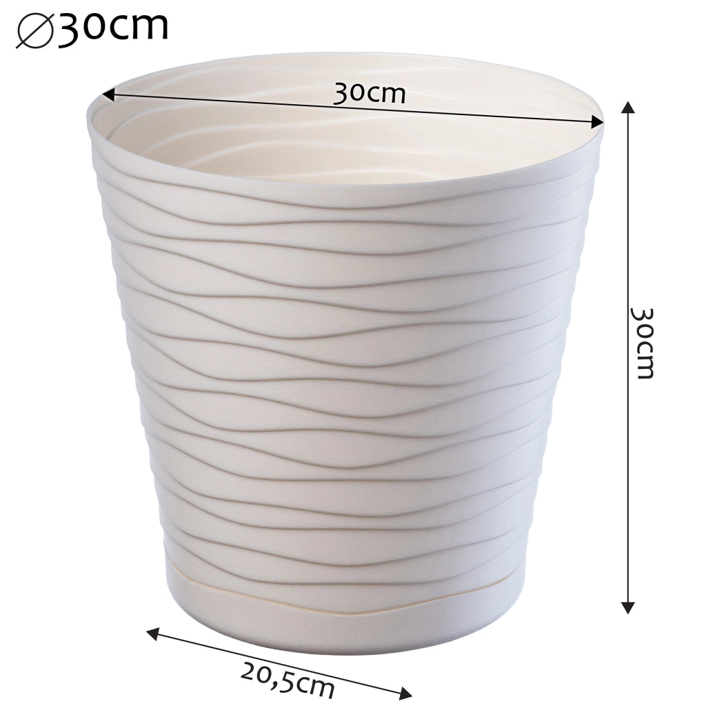 Vaso da fiori KADAX da 30 cm, con coperchio in plastica e supporto.