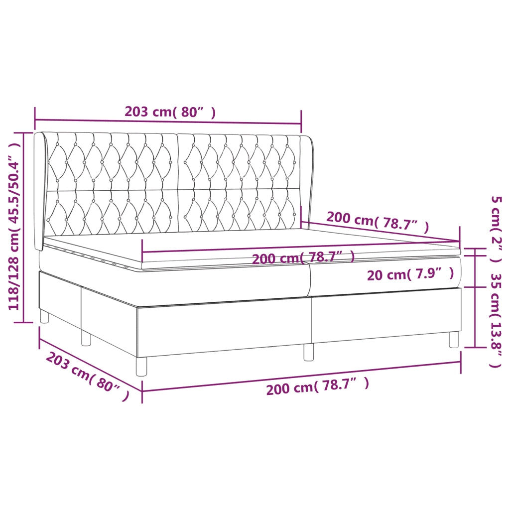 Giroletto a Molle con Materasso Blu 200x200 cm in Tessuto cod mxl 58536