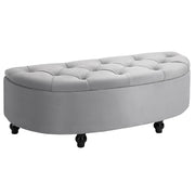 Pouf contenitore imbottito in velluto ¨C zephmum ¨C grigio 120x46x42 cm