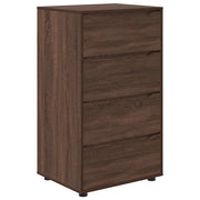 Set di 2 mobili contenitori rettangolari funzionali 60 x 48 x 105 cm in legno di rovere marrone ingegnerizzato 02_0056193