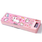 Etui pop-up multifunzionale per bambini, organizzatore di penne cartoon carino, carta da lettera, taglierino, calendario, lavagna bianca, attrezzature scolastiche (Pink2)
