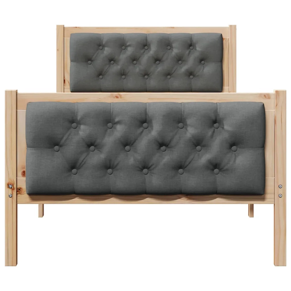 Struttura del letto Grigio scuro 90 x 200 cm Pino massello 878425