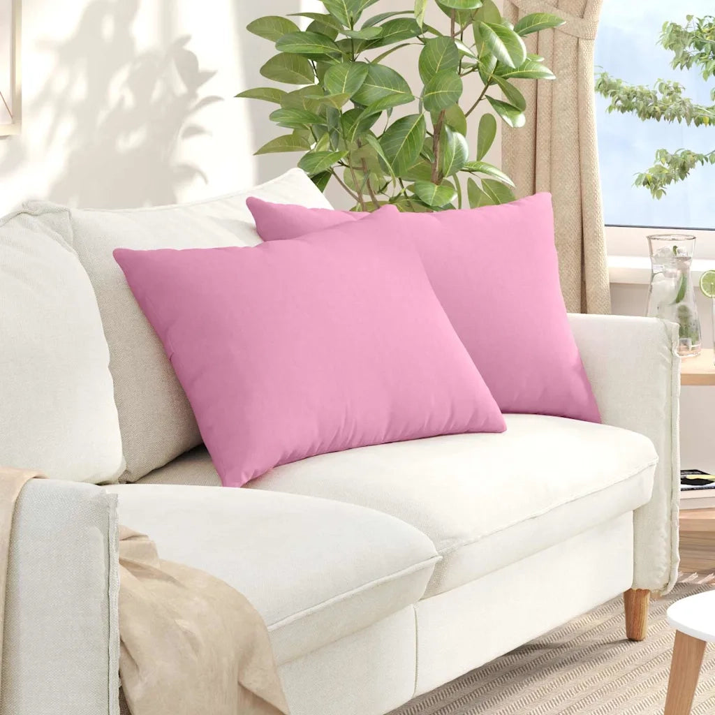 Cuscini da Divano 2 pz-Set di 2 Cuscini per Sofa Rosa 70 x 50 cm Tessuto